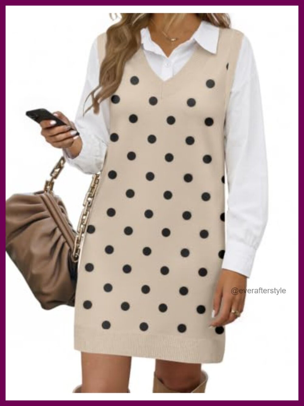 Cable Knit Sweater Vest Dress V-Neck Sleeveless Loose Fit Pullover